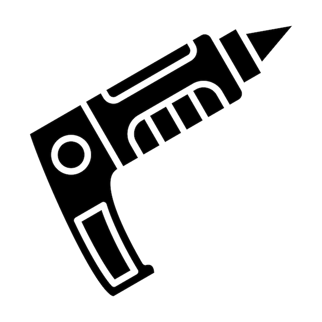 Ilustración negra sólida del glifo de la pistola de calafateo