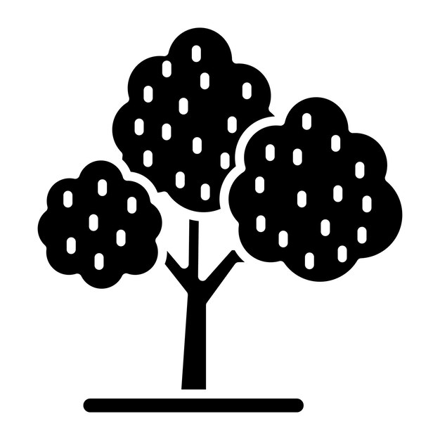 Ilustración negra sólida de glifo de plantas prehistóricas