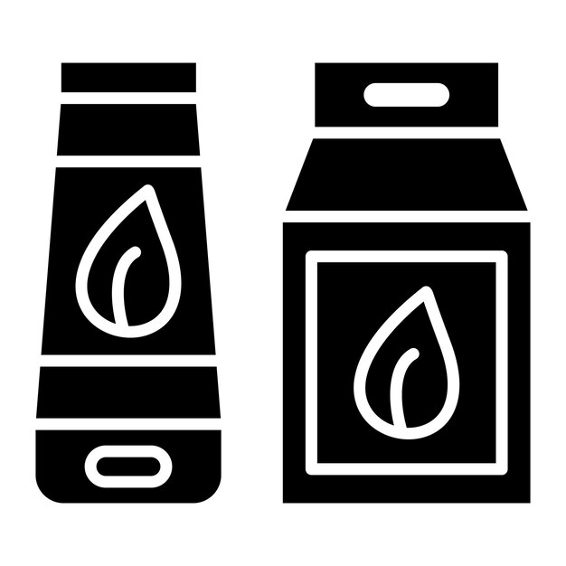 Ilustración negra sólida del glifo del producto natural