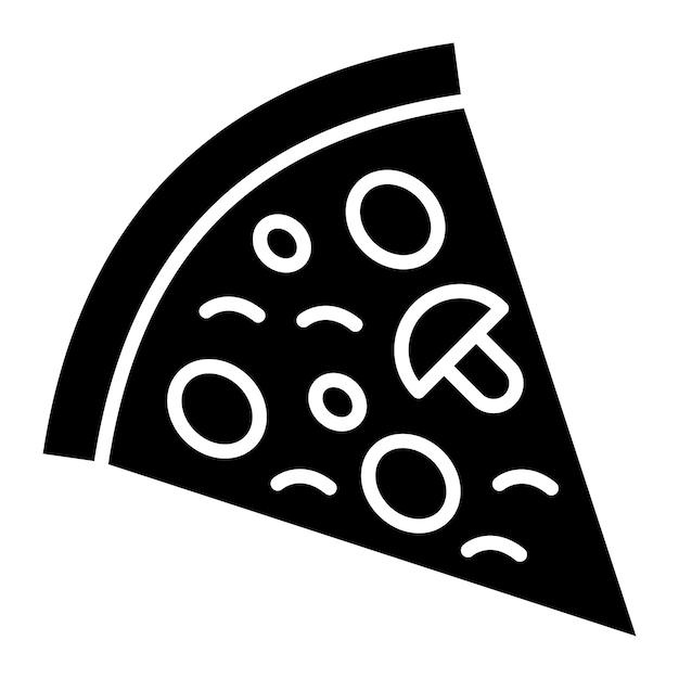 Ilustración negra sólida del glifo de la rebanada de pizza