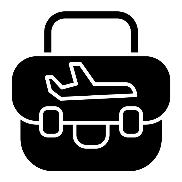 Ilustración negra sólida de glifo para viajes de negocios