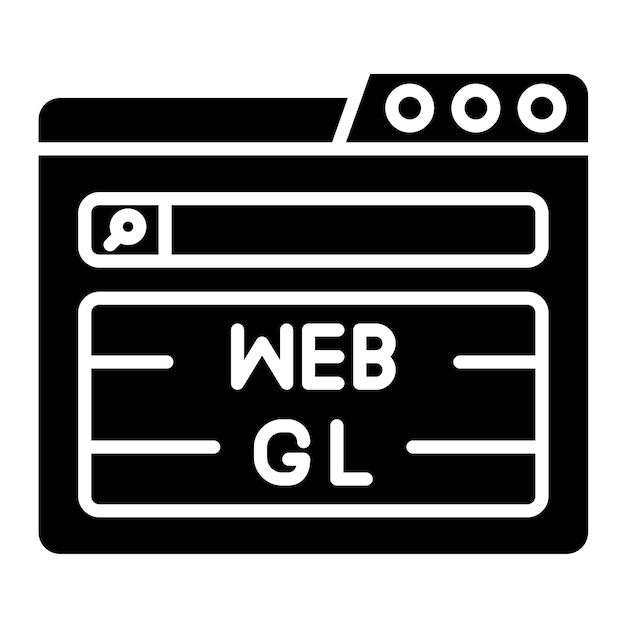 Ilustración negra sólida del glifo Webgl