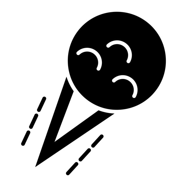 Ilustración negra sólida de los glifos de los meteoritos