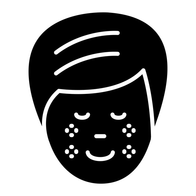 Ilustración negra sólida de los glifos de las pecas