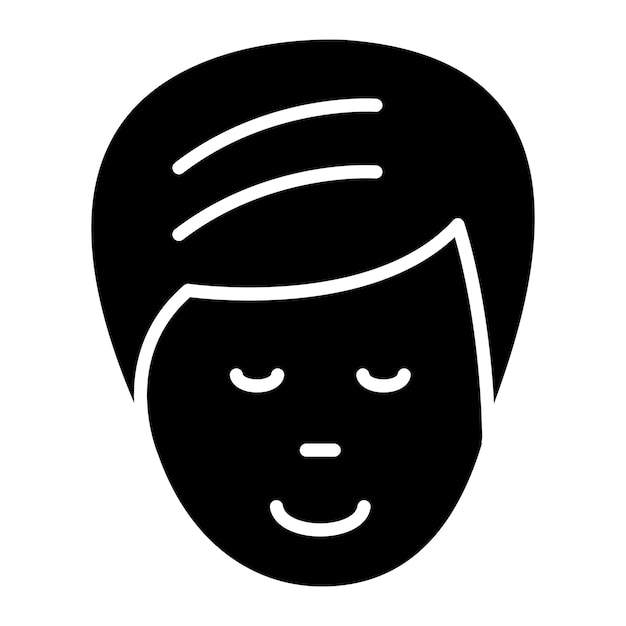Ilustración negra sólida del rostro masculino