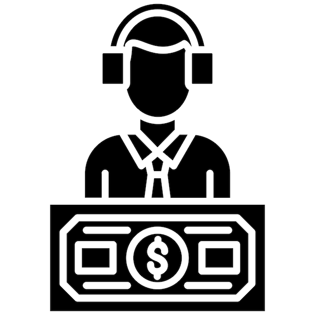 Ilustración en negro sólido del agente Glyph