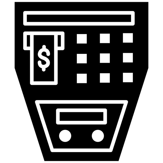 Ilustración en negro sólido de Atm Glyph