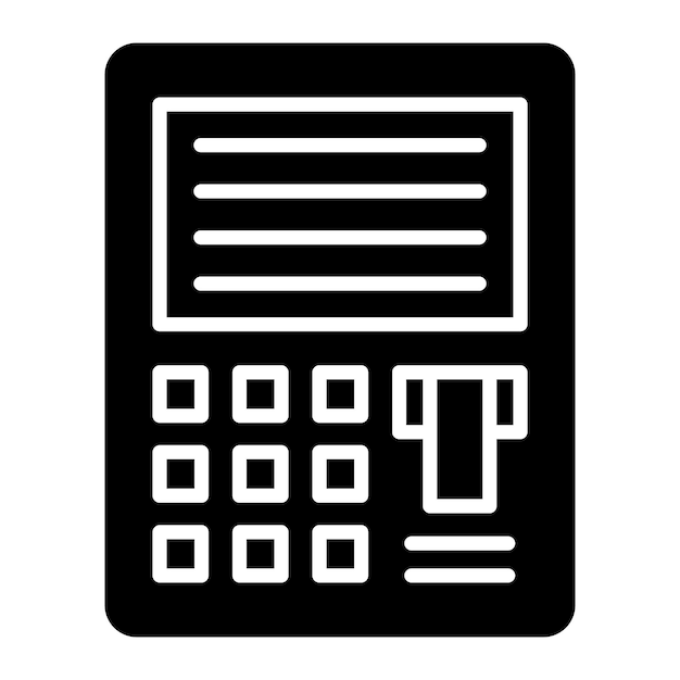 Ilustración en negro sólido de ATM Glyph