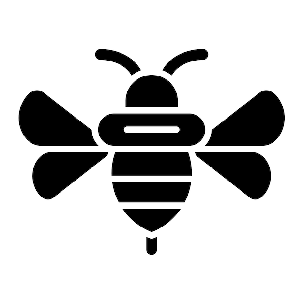 Ilustración en negro sólido de Bee Glyph