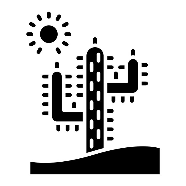 Ilustración en negro sólido de Cacti Glyph