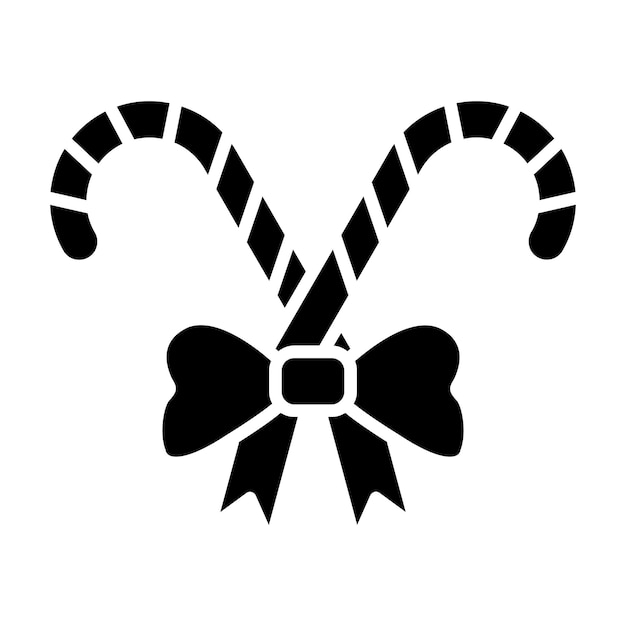 Ilustración en negro sólido de Candy Cane Glyph