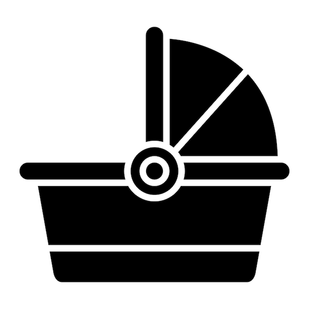 Ilustración en negro sólido de Carrycot Glyph