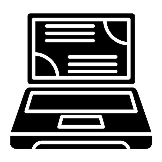 Ilustración en negro sólido para computadoras portátiles