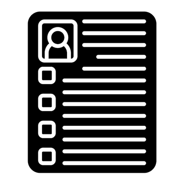 Ilustración en negro sólido Cv Glyph