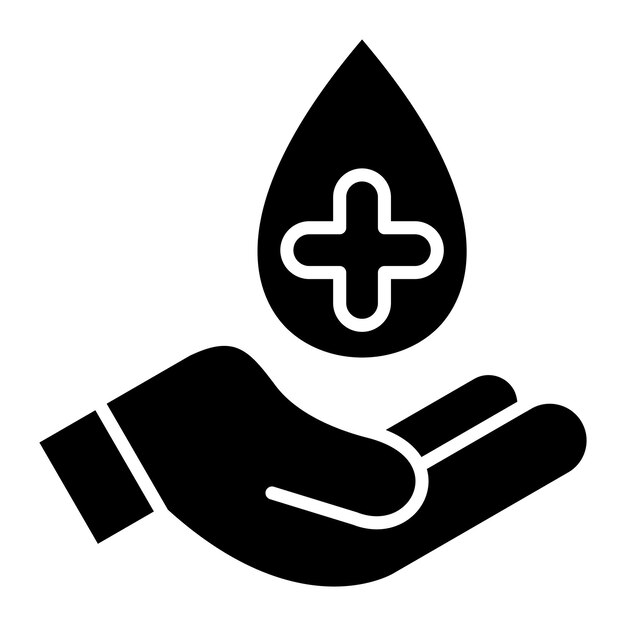 Ilustración en negro sólido de los donantes Glyph