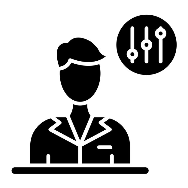 Ilustración en negro sólido de EQ Glyph