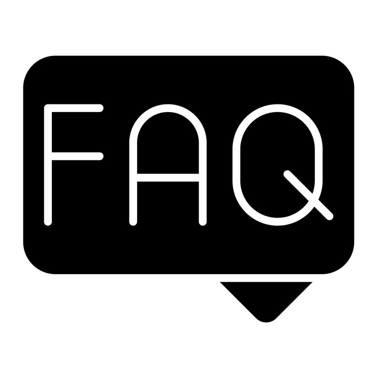 Vector ilustración en negro sólido de faq glyph