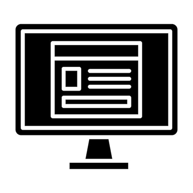 Ilustración en negro sólido de glifo para blogs