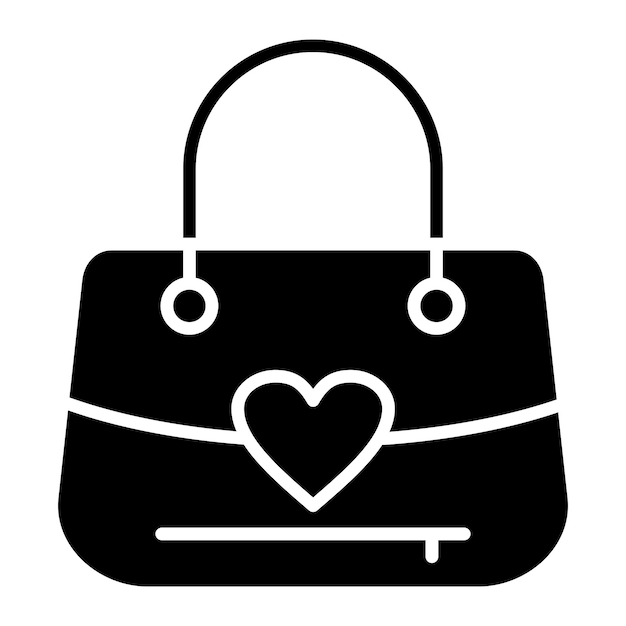 Ilustración en negro sólido del glifo del bolso