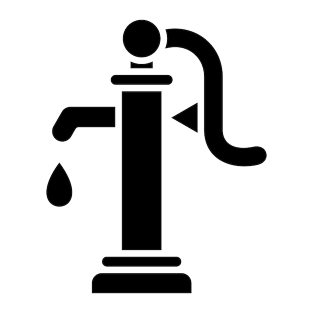 Ilustración en negro sólido del glifo de la bomba de agua