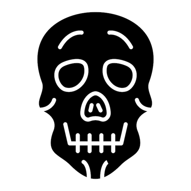 Ilustración en negro sólido del glifo de la calavera