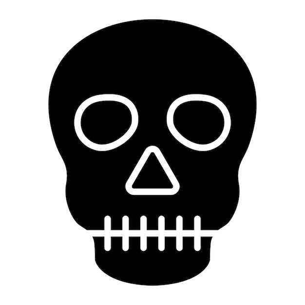 Ilustración en negro sólido del glifo de la calavera