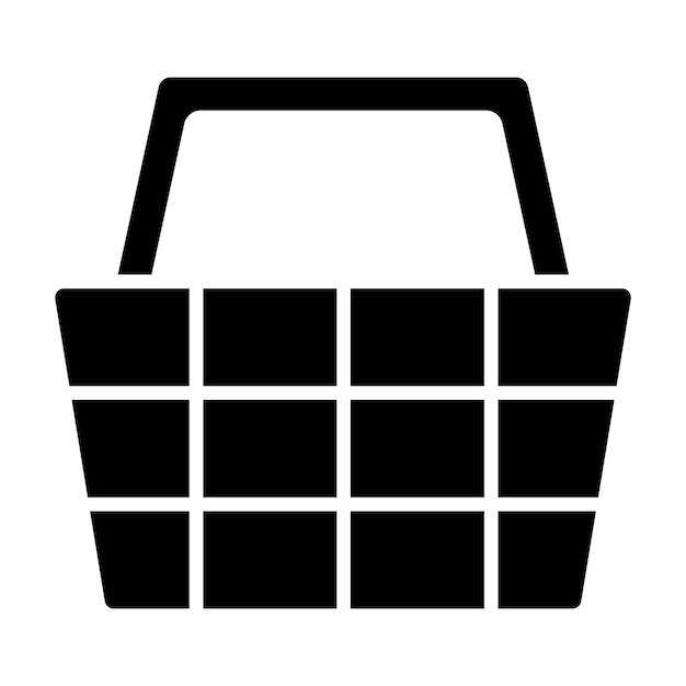 Ilustración en negro sólido del glifo de la canasta