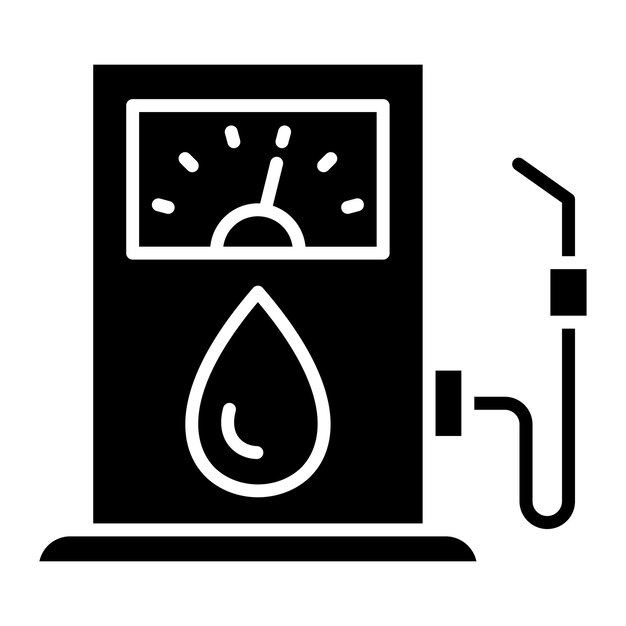 Ilustración en negro sólido del glifo de combustible de gas