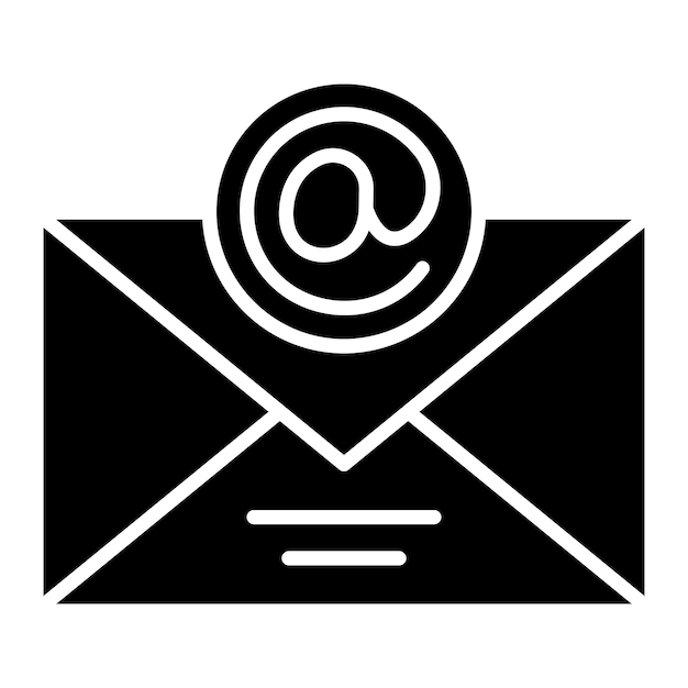 Ilustración en negro sólido de glifo de correo electrónico