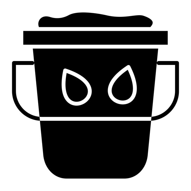 Ilustración en negro sólido del glifo del cubo de agua