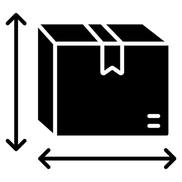 Ilustración en negro sólido del glifo de dimensión
