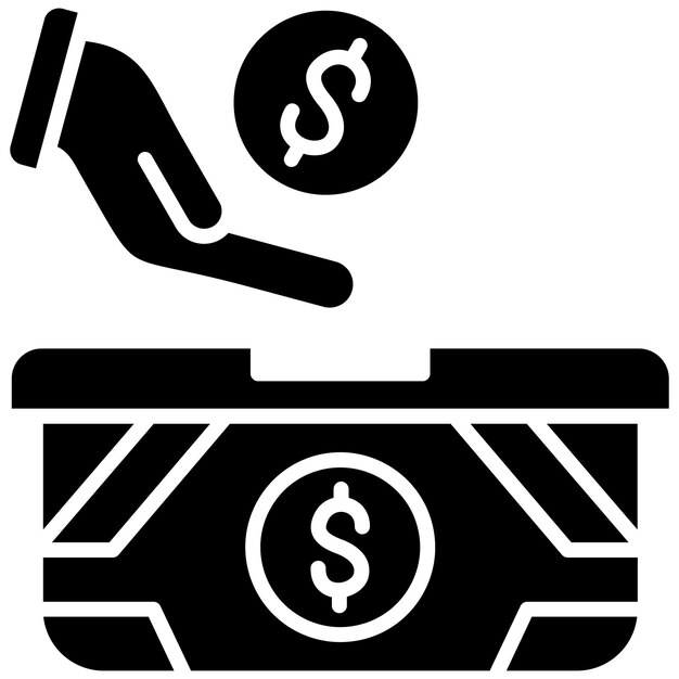 Ilustración en negro sólido del glifo de donación