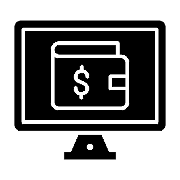 Ilustración en negro sólido del glifo de Ewallet