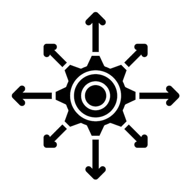 Ilustración en negro sólido de glifo de expansión