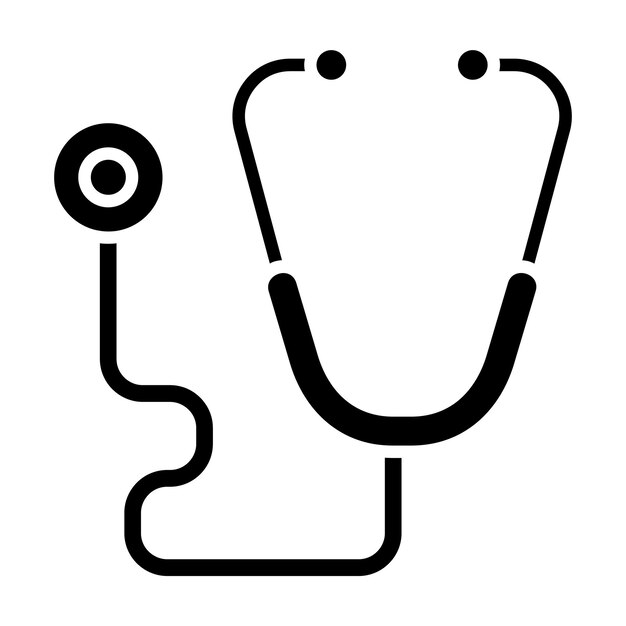 Ilustración en negro sólido del glifo del fonendoscopio