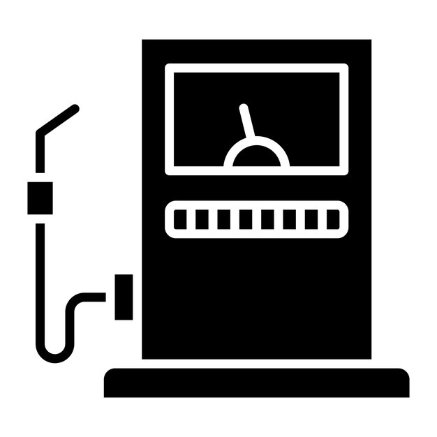 Ilustración en negro sólido de glifo de gasolina