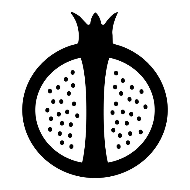 Ilustración en negro sólido del glifo de la granada