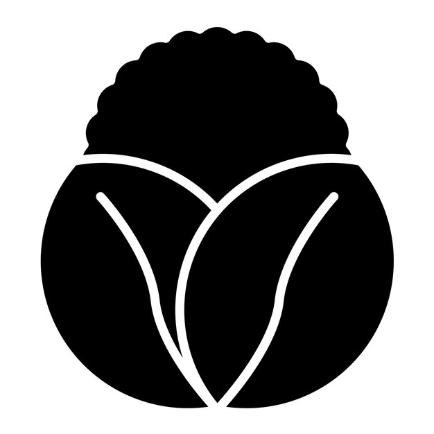 Ilustración en negro sólido de glifo de lechuga