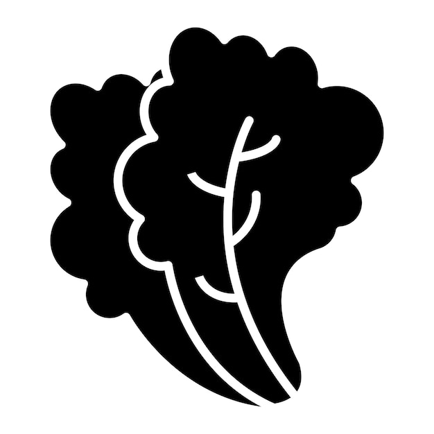 Ilustración en negro sólido de glifo de lechuga