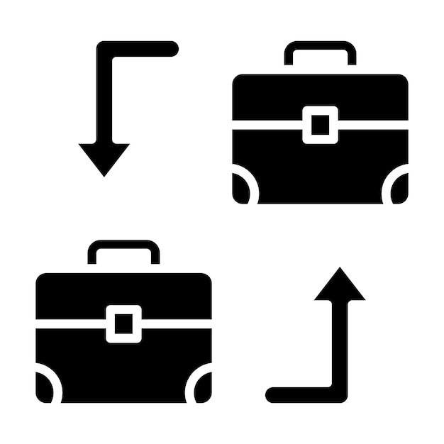 Ilustración en negro sólido de glifo de marketing B2B