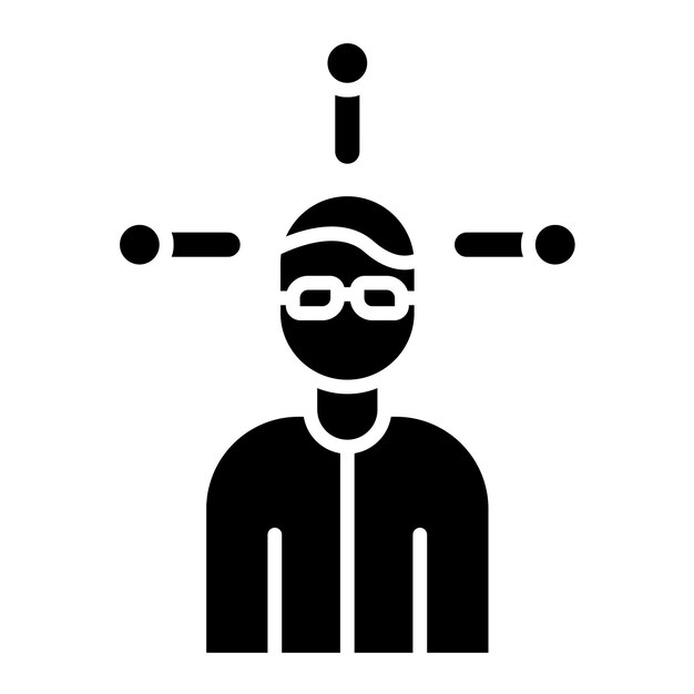 Ilustración en negro sólido de glifo multitarea