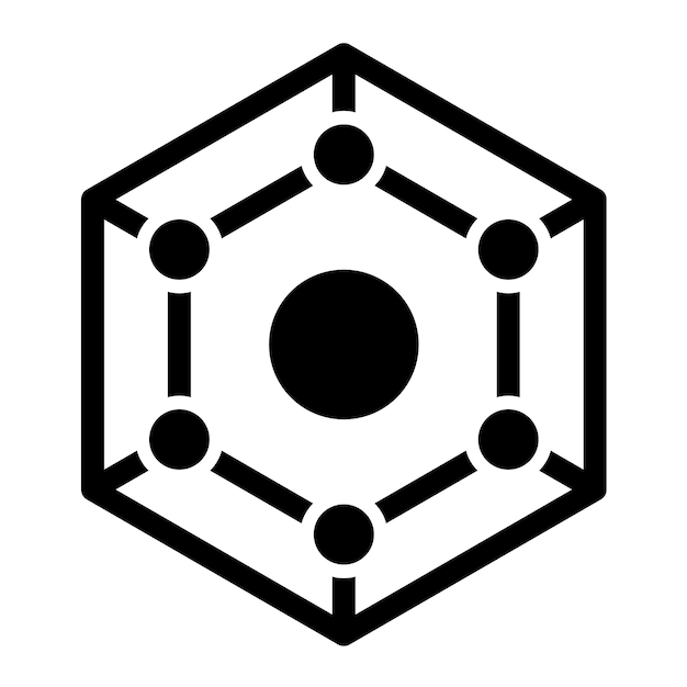 Ilustración en negro sólido de glifo de nanotecnología