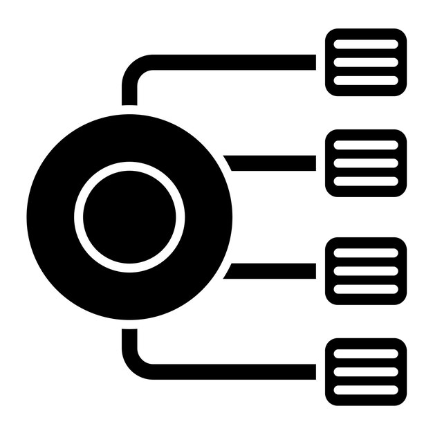 Ilustración en negro sólido de glifo objetivo