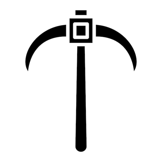 Ilustración en negro sólido del glifo de Pickaxe