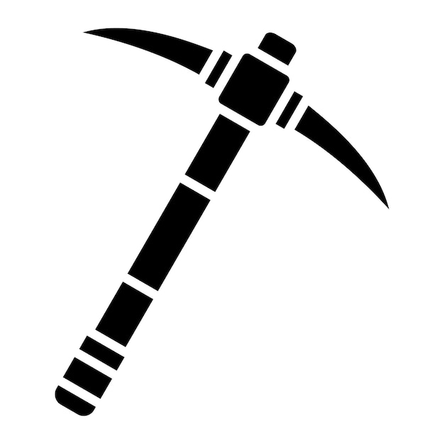 Ilustración en negro sólido del glifo de Pickaxe