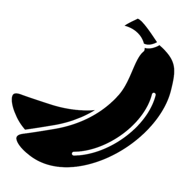 Ilustración en negro sólido del glifo del plátano