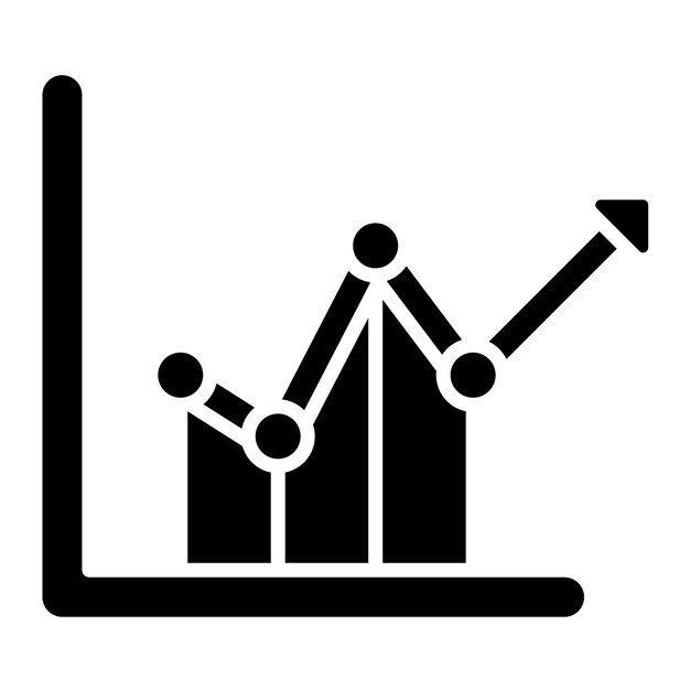 Vector ilustración en negro sólido del glifo de progreso