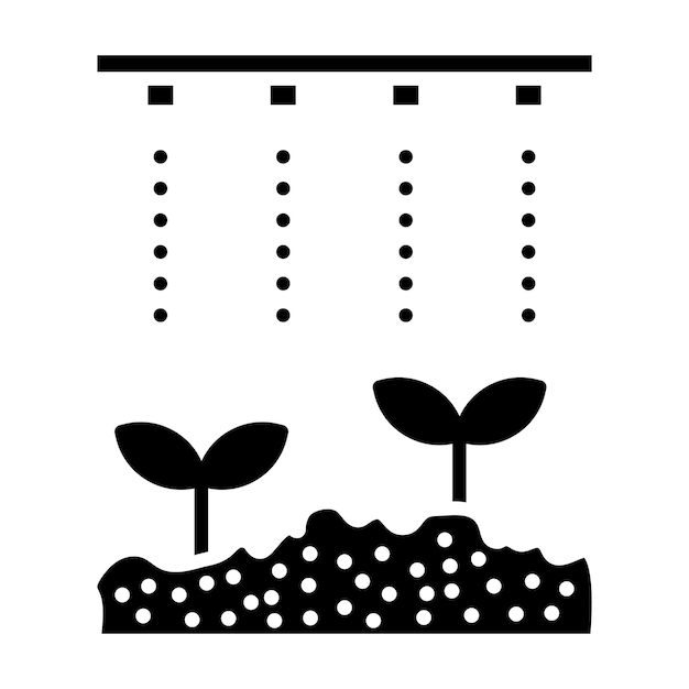 Ilustración en negro sólido del glifo de riego