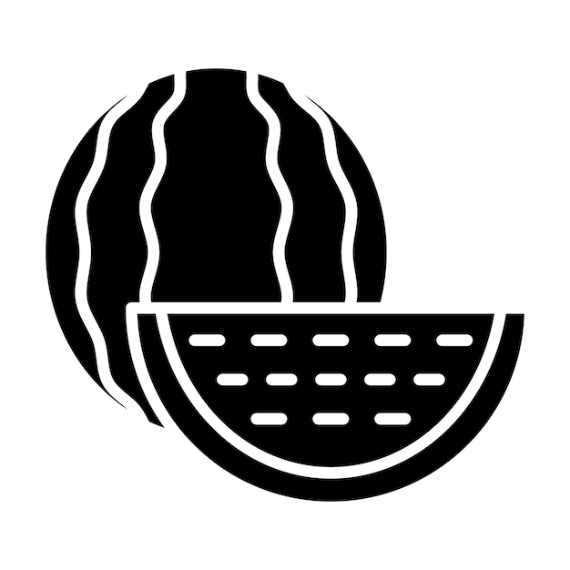 Ilustración en negro sólido del glifo de la sandía