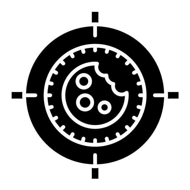 Ilustración en negro sólido del glifo de seguimiento de cookies